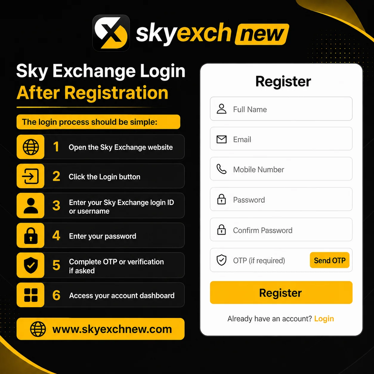 Sky Exchange Login After Registration